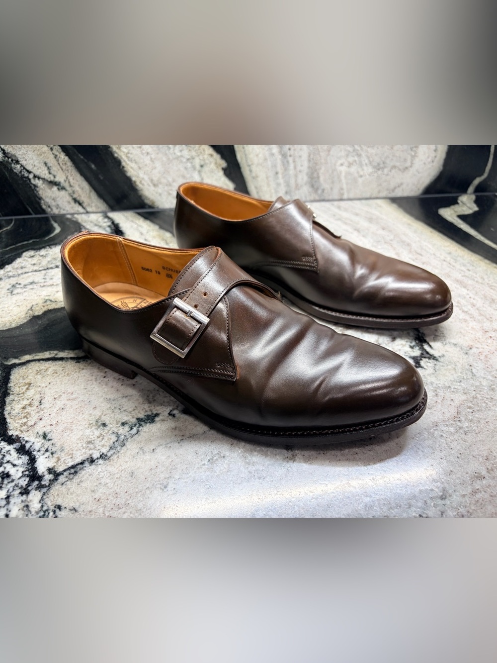 $695 Vass Alt Wien Austria Elegant Brown Leather Monk
Strap Men's Shoes 9.5